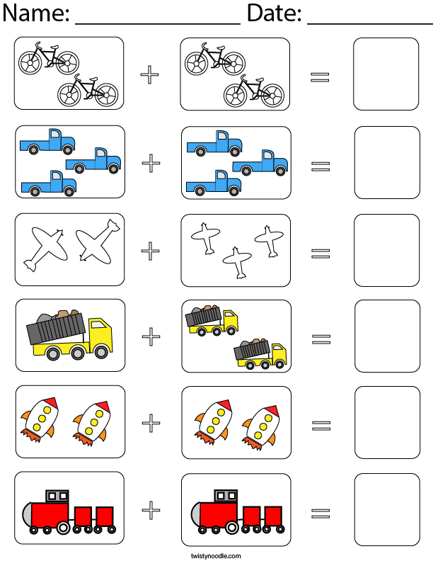 Cars Math Worksheet